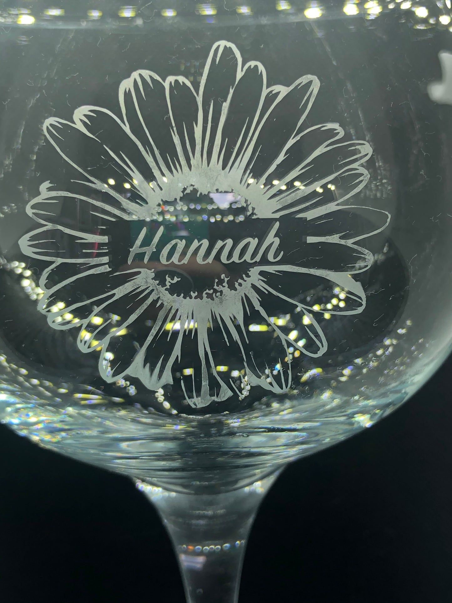 Personalised Sunflower Glass