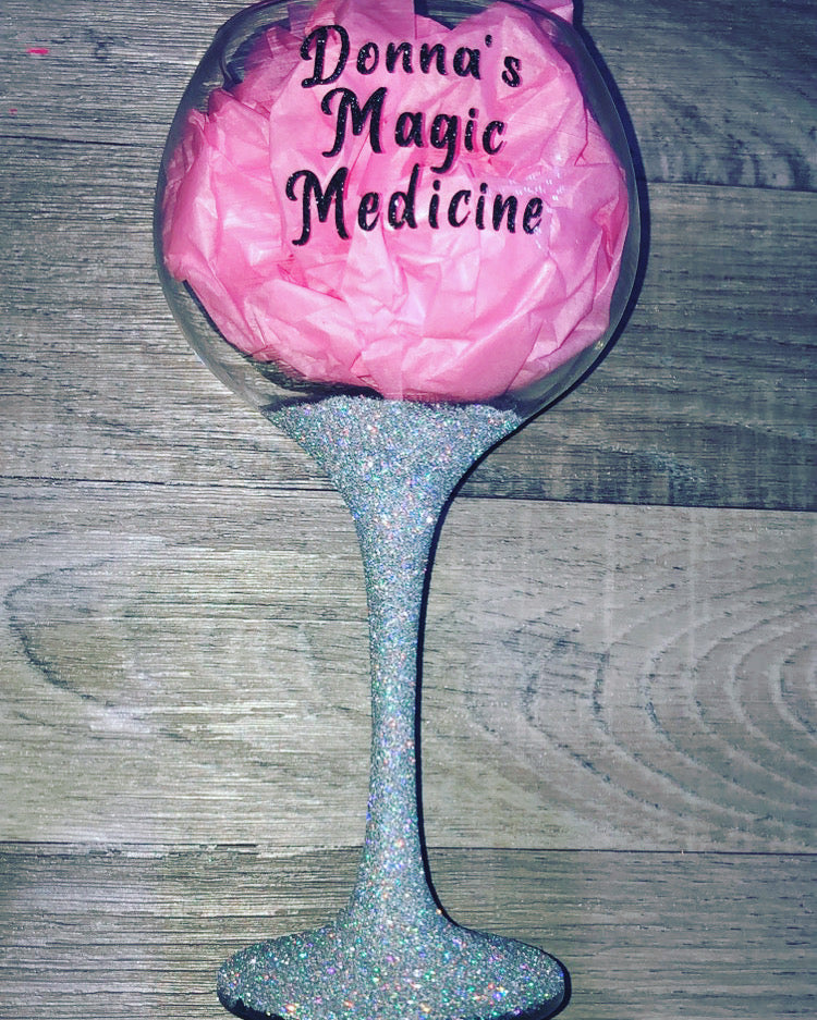 Custom Glitter Gin Glass