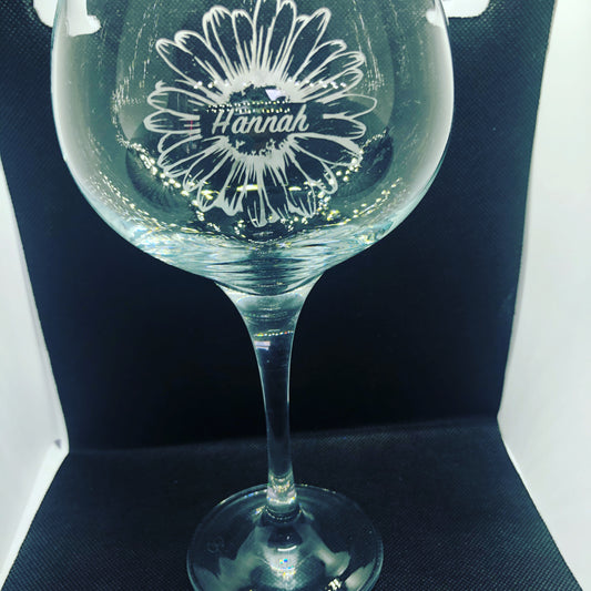 Personalised Sunflower Glass