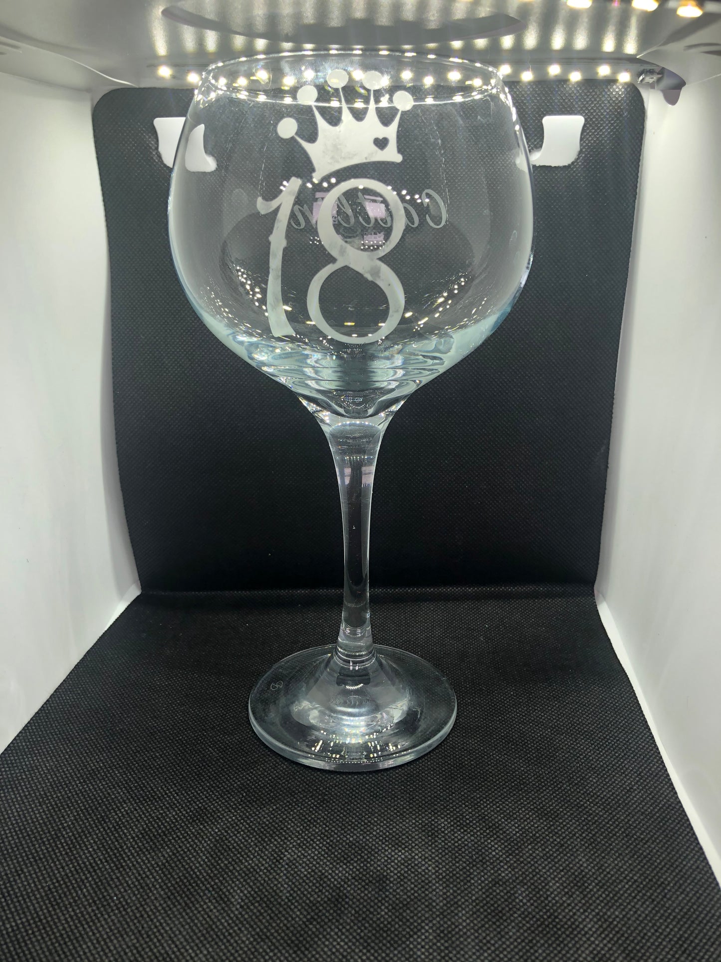 18th Birthday Etched Gin Glass
