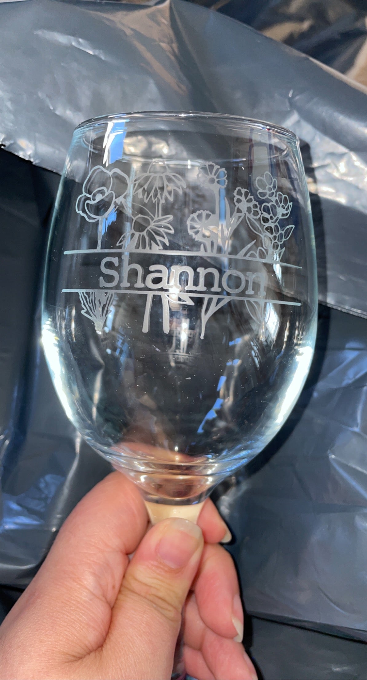 Flower Glasses with name