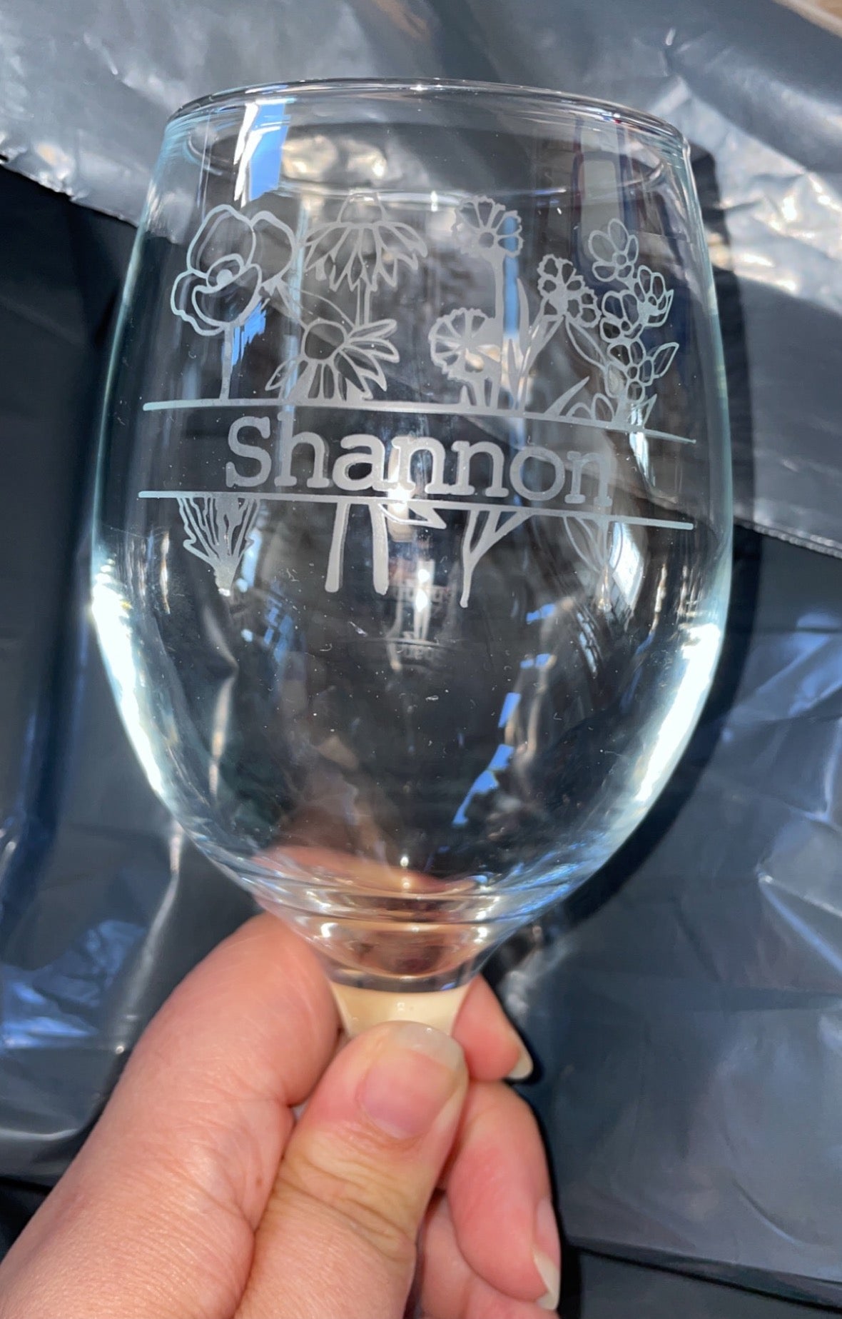 Flower Glasses with name