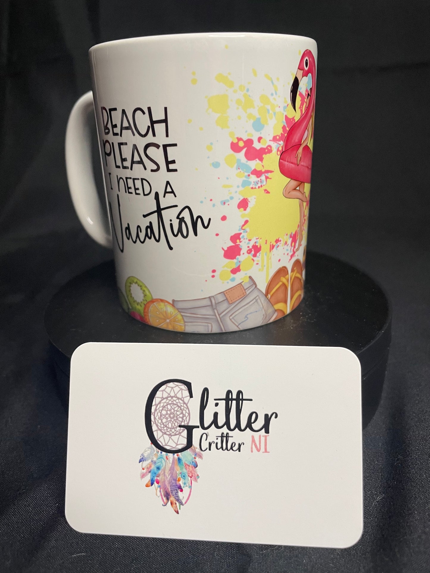 Beach Please Flamingo Mug