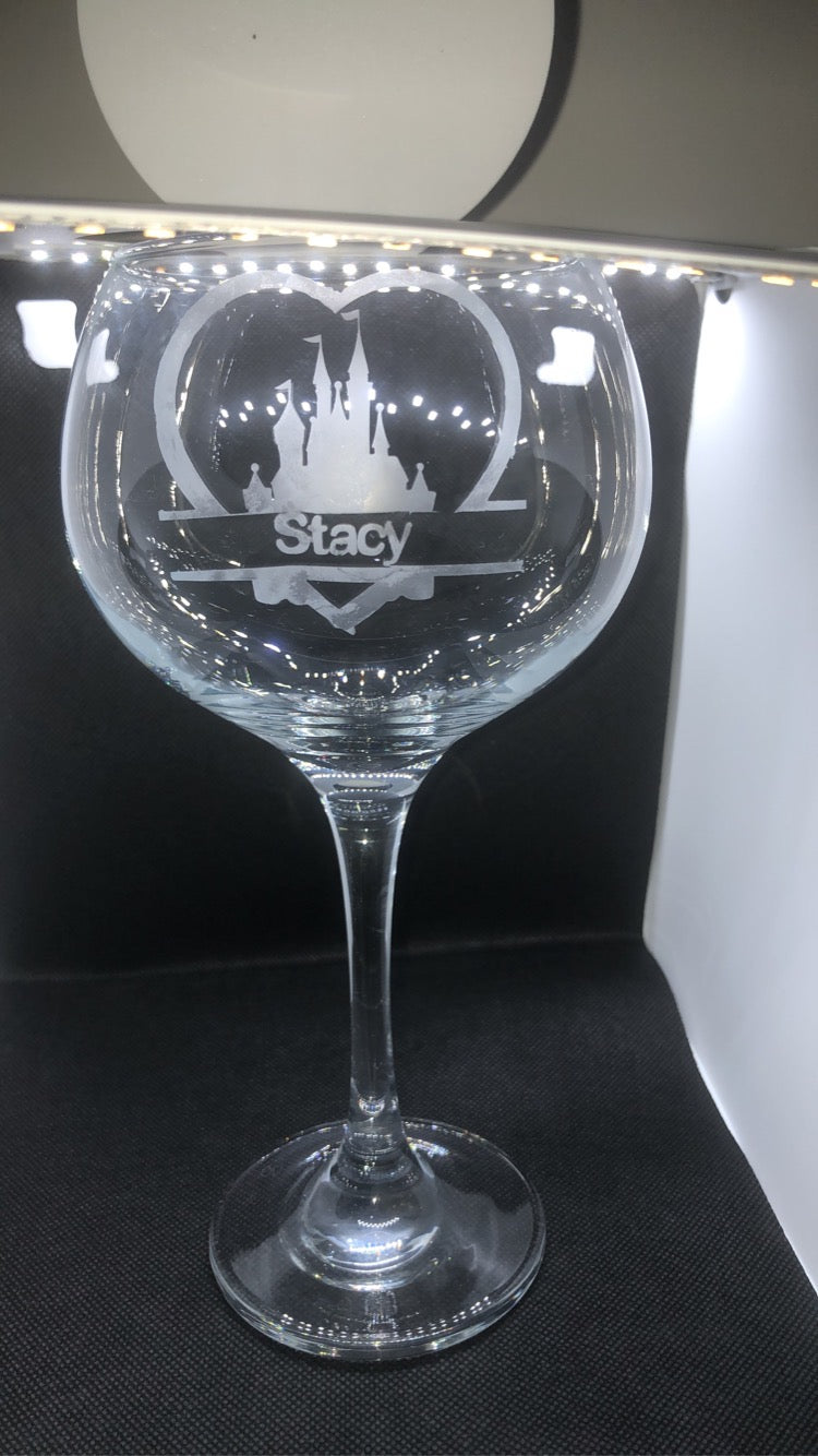 Custom Castle Etched Glass